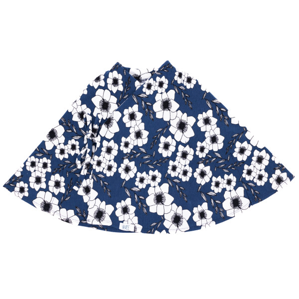 Capa sudadera bebe azul con flores blancas Capa sudadera bebe azul con flores blancas
