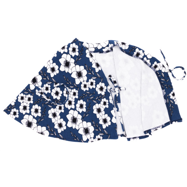 Capa sudadera bebe azul con flores blancas Capa sudadera bebe azul con flores blancas