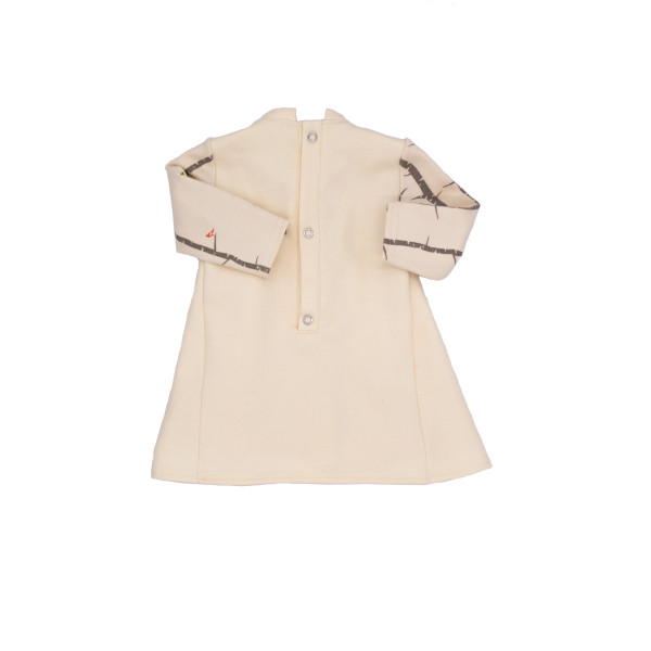 Vestido algodón orgánico prematuro blanco pájaros Vestido algodón orgánico prematuro blanco pájaros