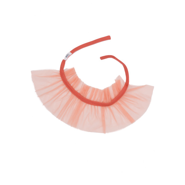 Volante de tul con cinta de algodón orgánico para prematuro salmón Volante de tul con cinta de algodón orgánico para prematuro salmón