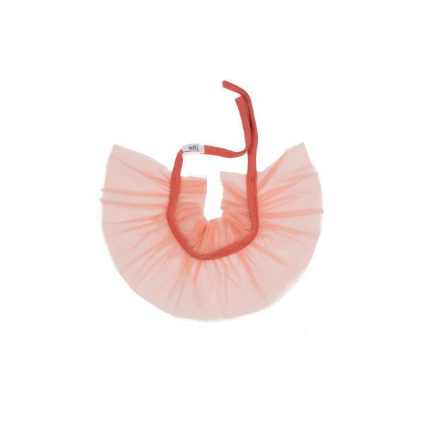 Volante de tul con cinta de algodón orgánico para prematuro salmón Volante de tul con cinta de algodón orgánico para prematuro salmón