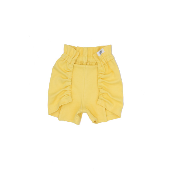 Pantalón corto algodón orgánico con elastano amarillo Pantalón corto algodón orgánico con elastano amarillo