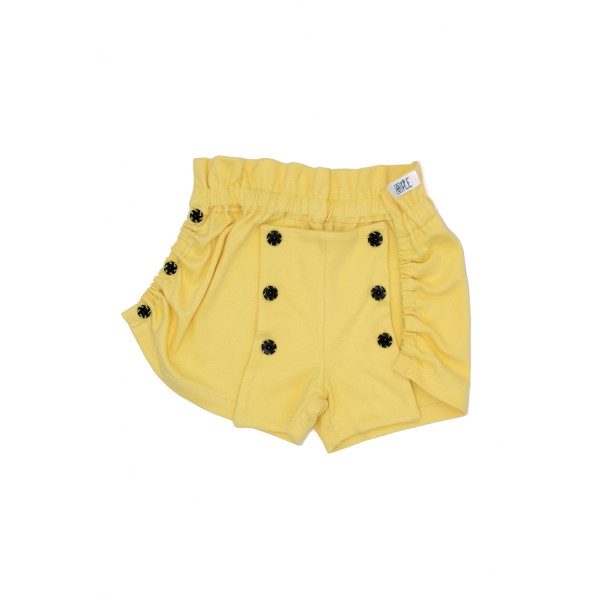 Pantalón corto algodón orgánico con elastano amarillo Pantalón corto algodón orgánico con elastano amarillo