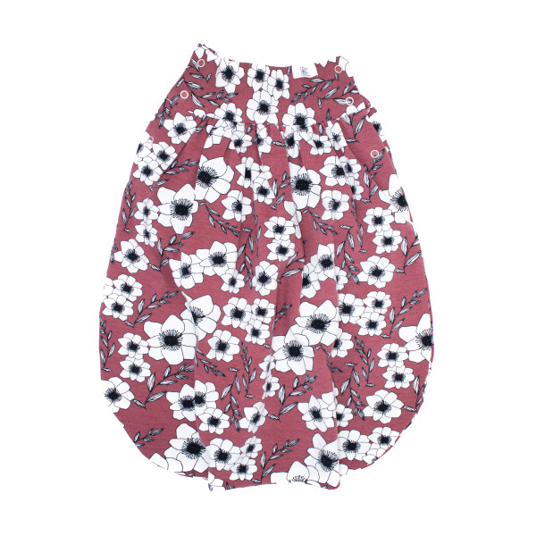 Pantalón saco algodón orgánico con elastano estampado flores Pantalón saco algodón orgánico con elastano estampado flores