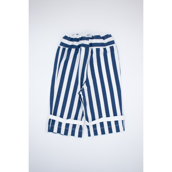 Pantalón largo algodón orgánico con elastano estampado rayas Pantalón largo algodón orgánico con elastano estampado rayas