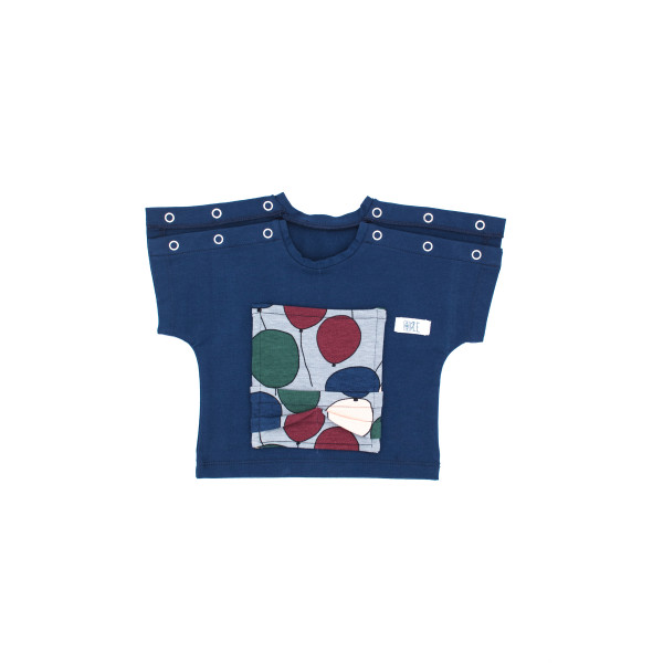 Camiseta bolsillo manga corta japonesa algodón orgánico azul marino Camiseta bolsillo manga corta japonesa algodón orgánico azul marino